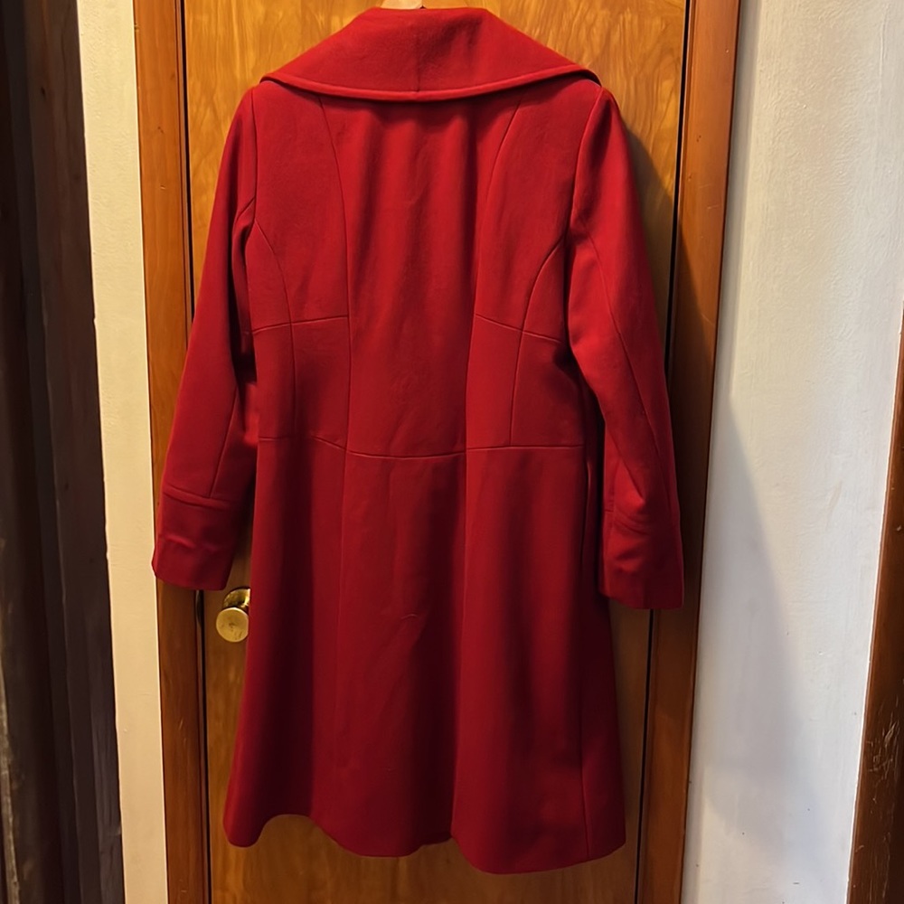 MICHAEL Michael Kors Red Wool Blend Pea Coat - Picture 2 of 5